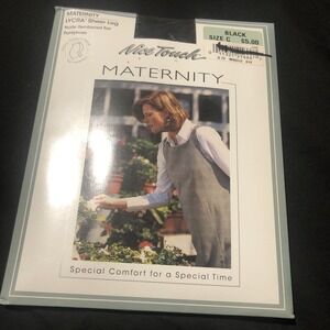 Vintage Nice Touch Maternity PantyHose. Nude. Size C 82% Nylon/ 18% Lycra. NOS